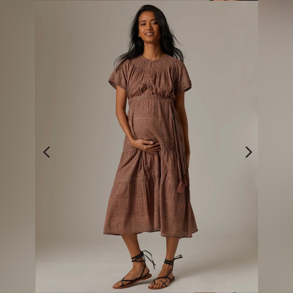 NWT Floral Tiered Cotton Maxi Maternity Dress